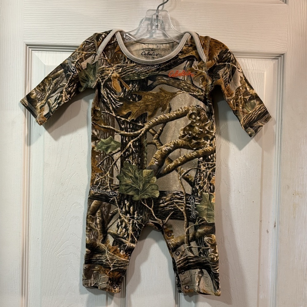Cabela’s Camouflage Seclusion 3D Baby One Piece Cotton Romper 12 month